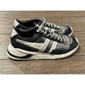 GOLA WOMEN'S SNEAKERS ECLIPSE SPARK SIZE 8 black suded leather shoes